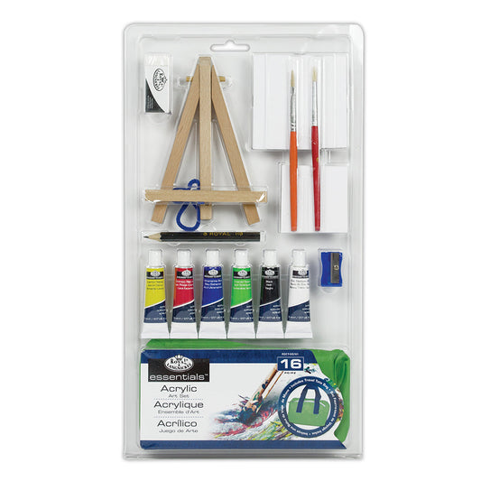 RSET-MS101 - Mini Acrylic Painting 16pc Easel Art Set