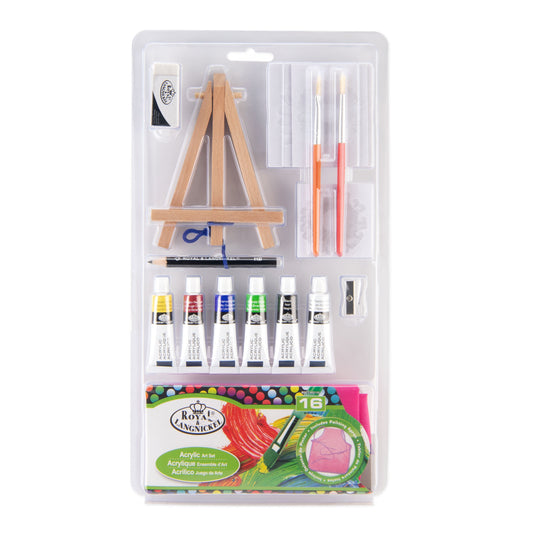 RSET-MS110 - Mini Acrylic Painting 16pc Easel Art Set packaging front