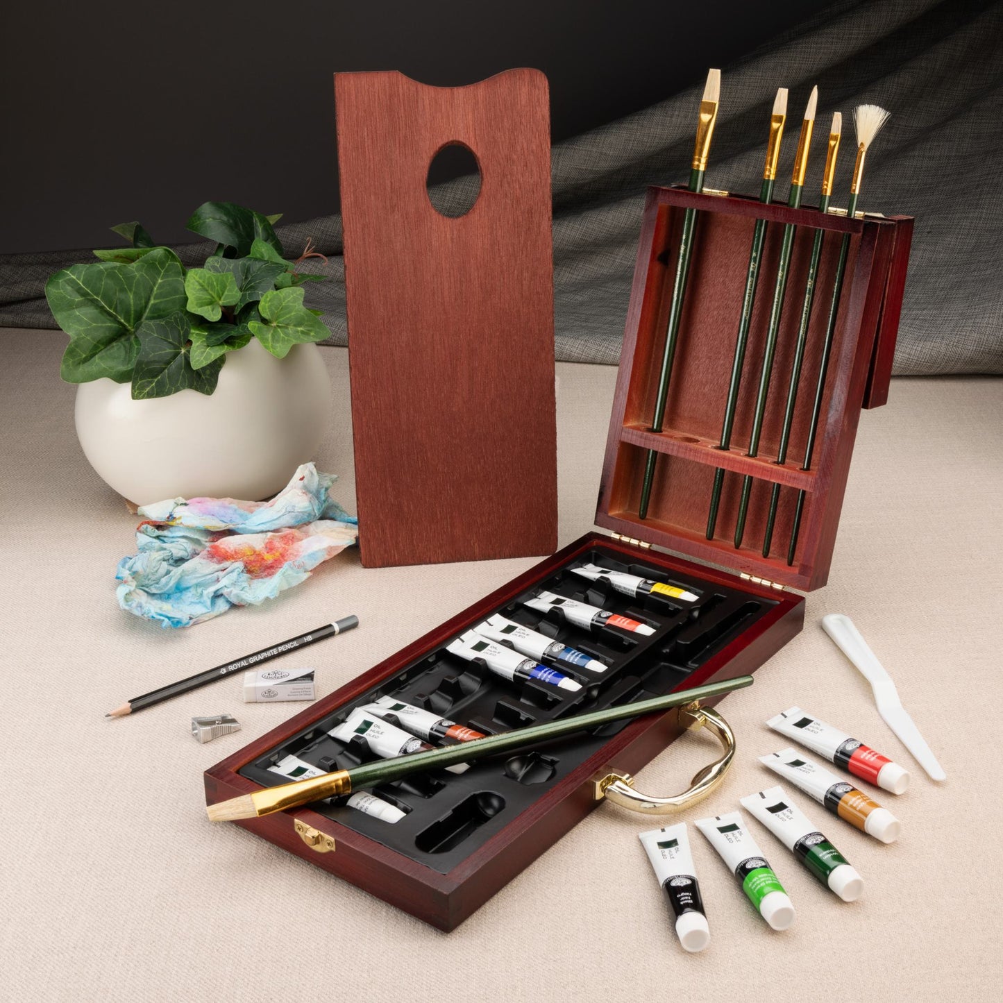 RSET-OIL2020 - Essentials™ 24pc Oil Painting Long Handle Travel Art Set glam 3