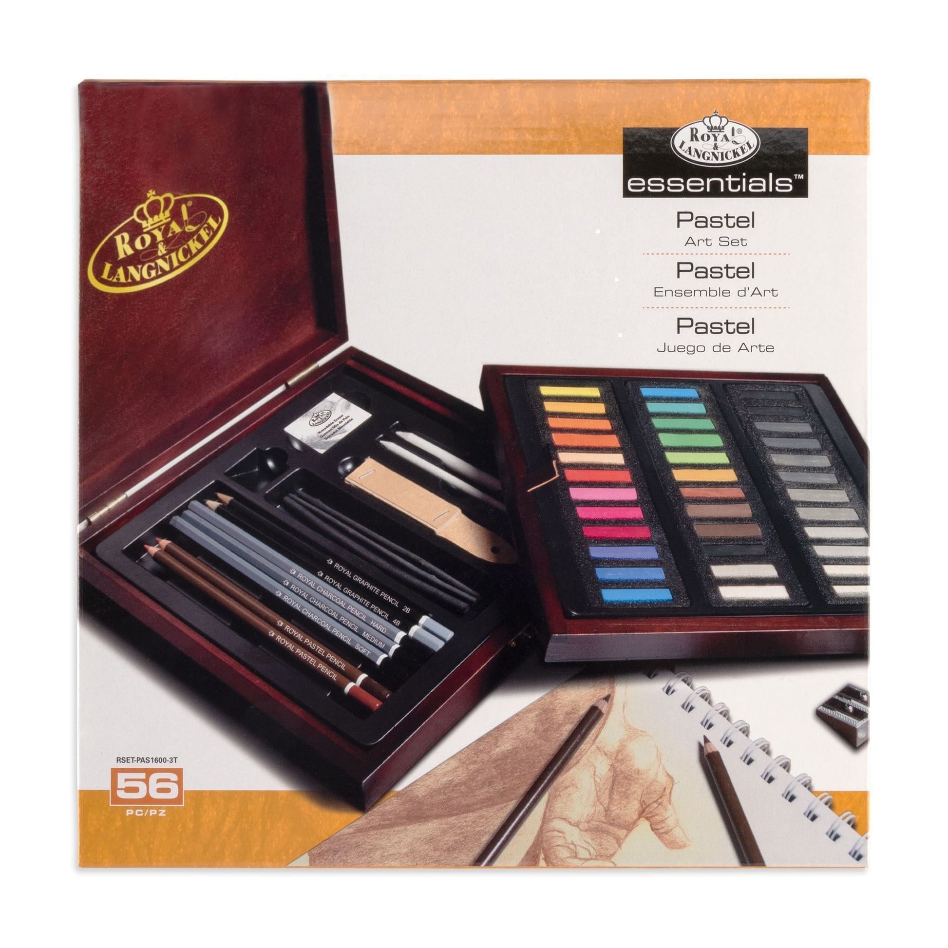 RSET-PAS1600 - Essentials™ 56pc Pastel Travel Art Set packaging front