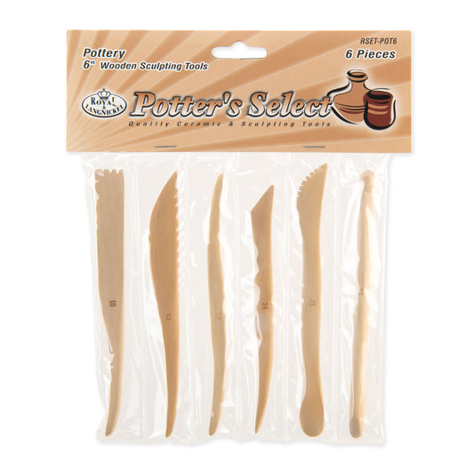 RSET-POT6 | 6pc 6" Wooden Sculpting Tools