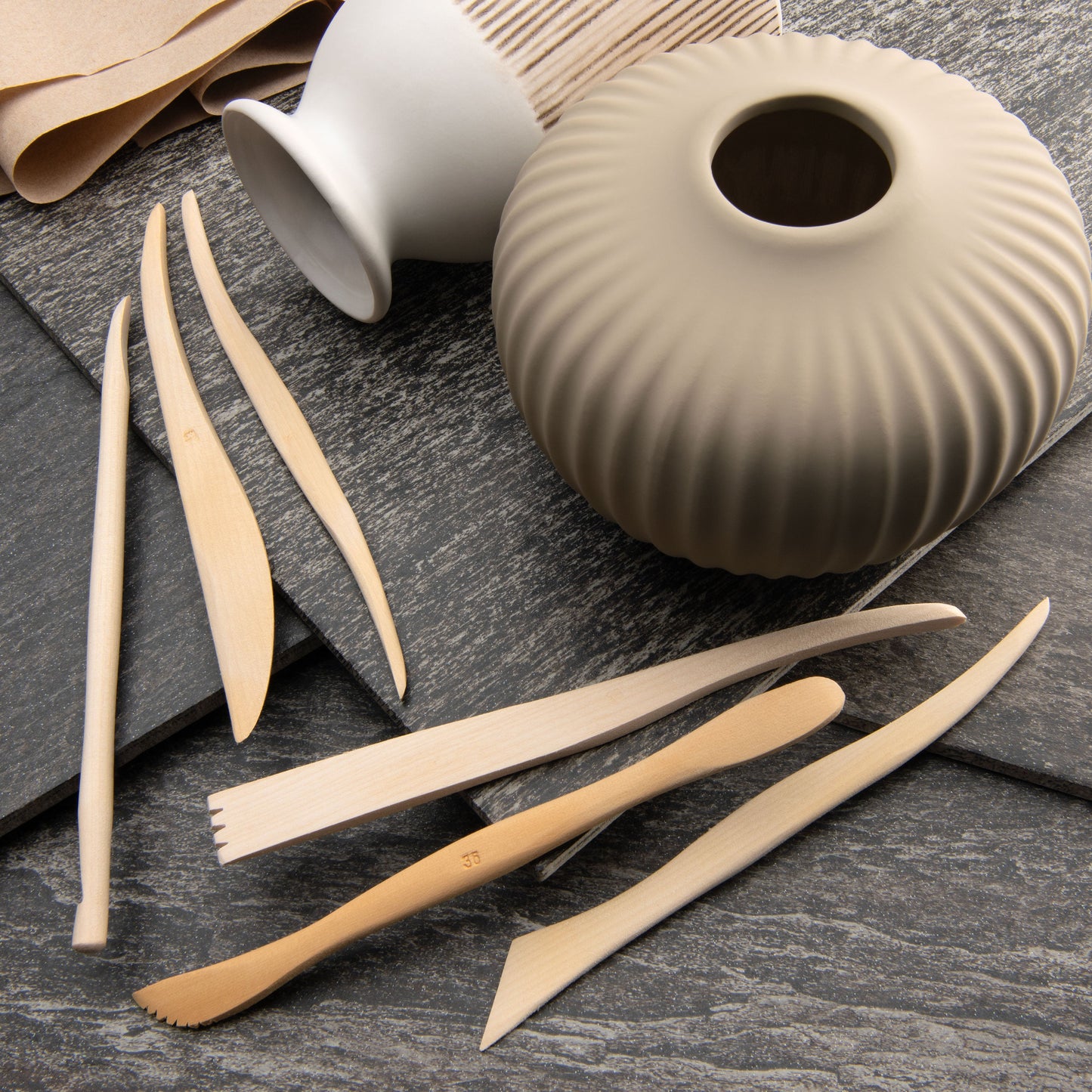 RSET-POT7 | 6pc 8" Wooden Sculpting Tools