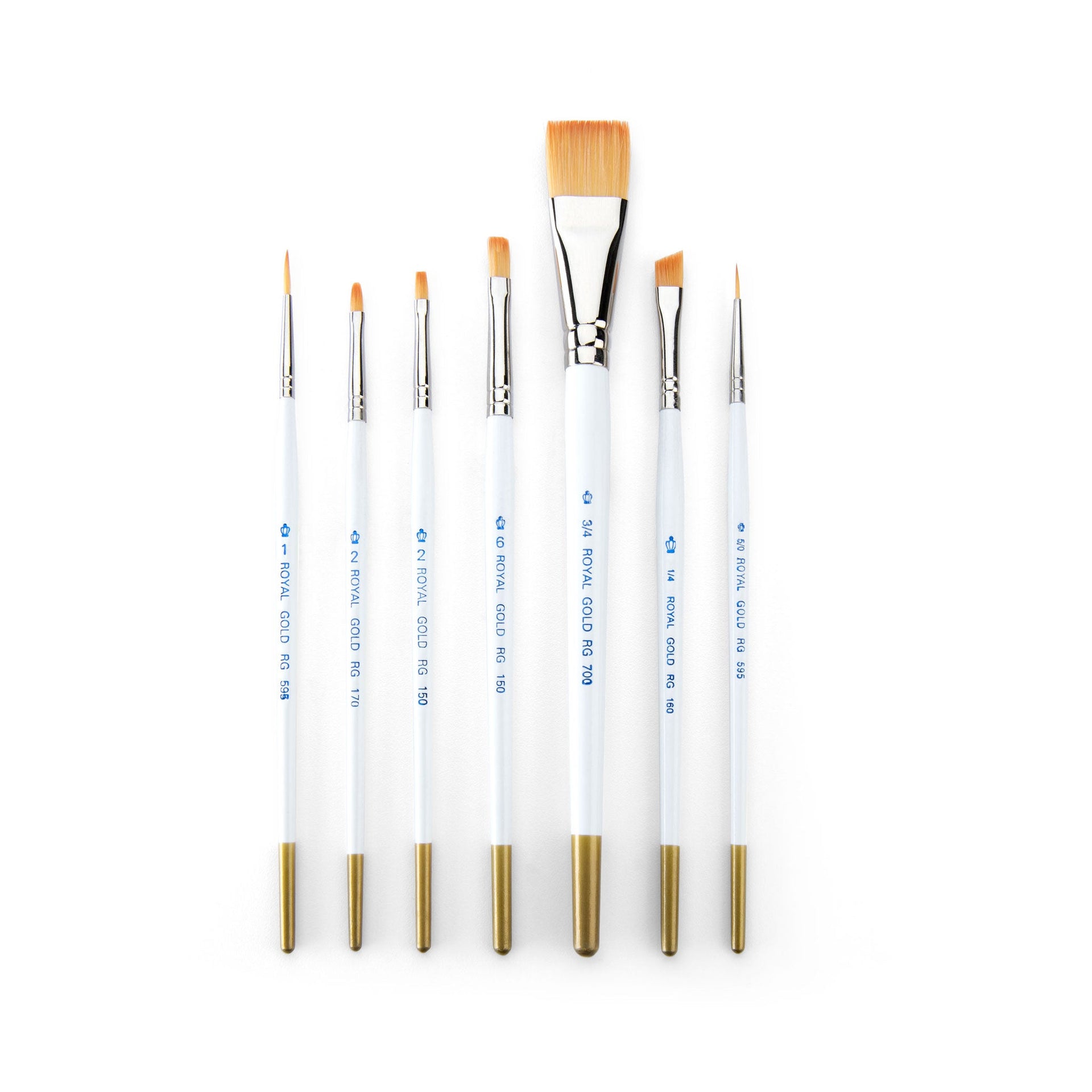 RSET-RG7 | Royal Gold™ 7pc Golden Taklon Variety Brush Set – Royal