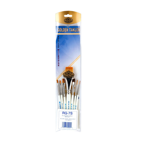 RSET-RG7S - Royal Gold™ 7pc Golden Taklon Variety Short Handle Brush Set packaging front