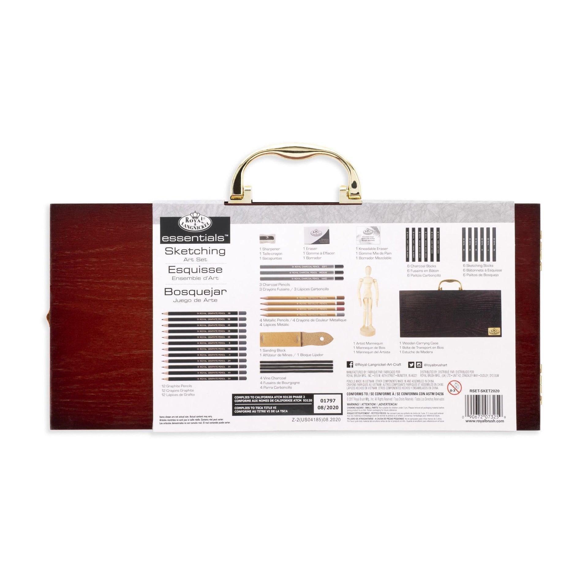 RSET-SKET2020 | Essentials™ 41pc Sketching Travel Art Set – Royal