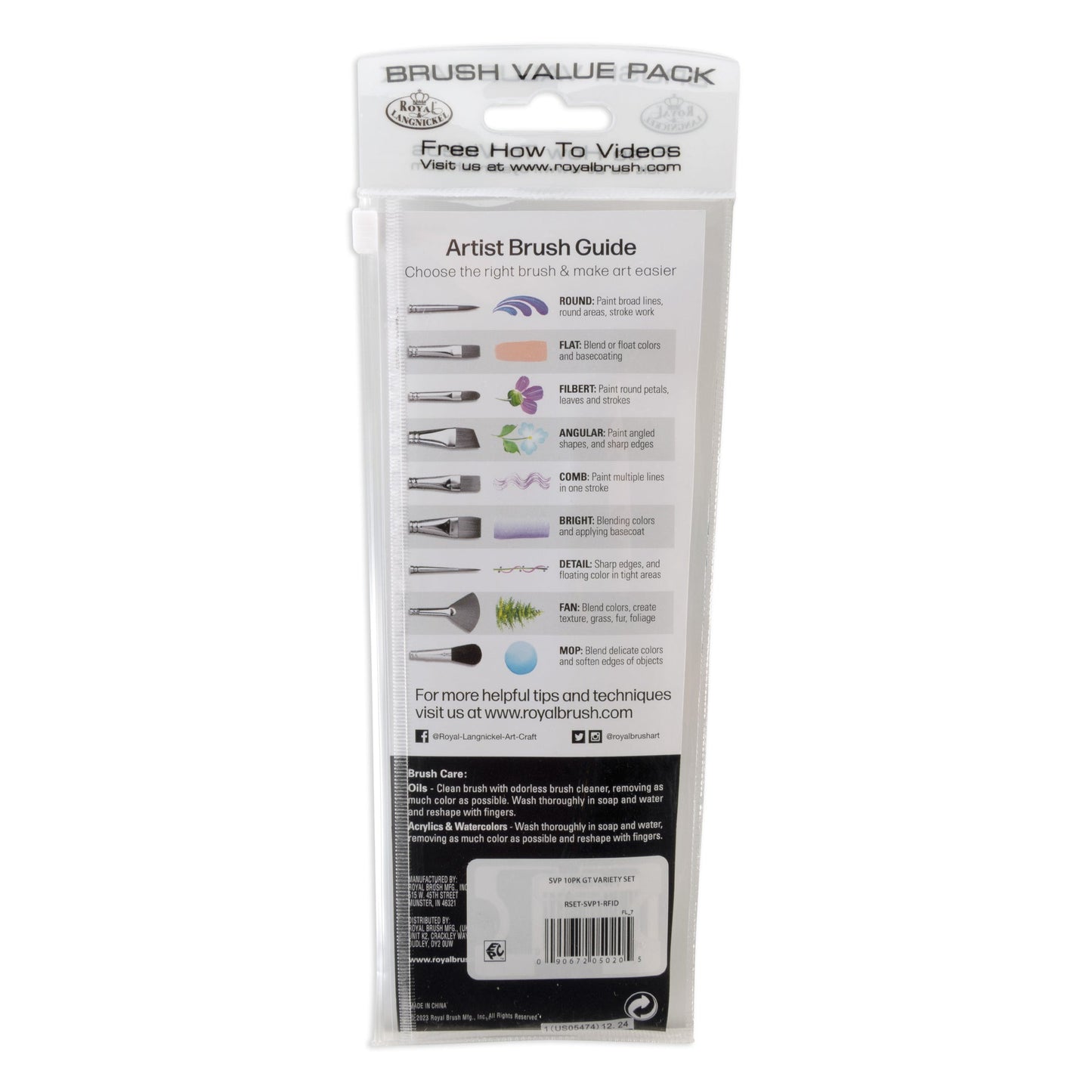 SVP1-SIA | Gold Taklon 10pc Variety Acrylic Brush Value Pack