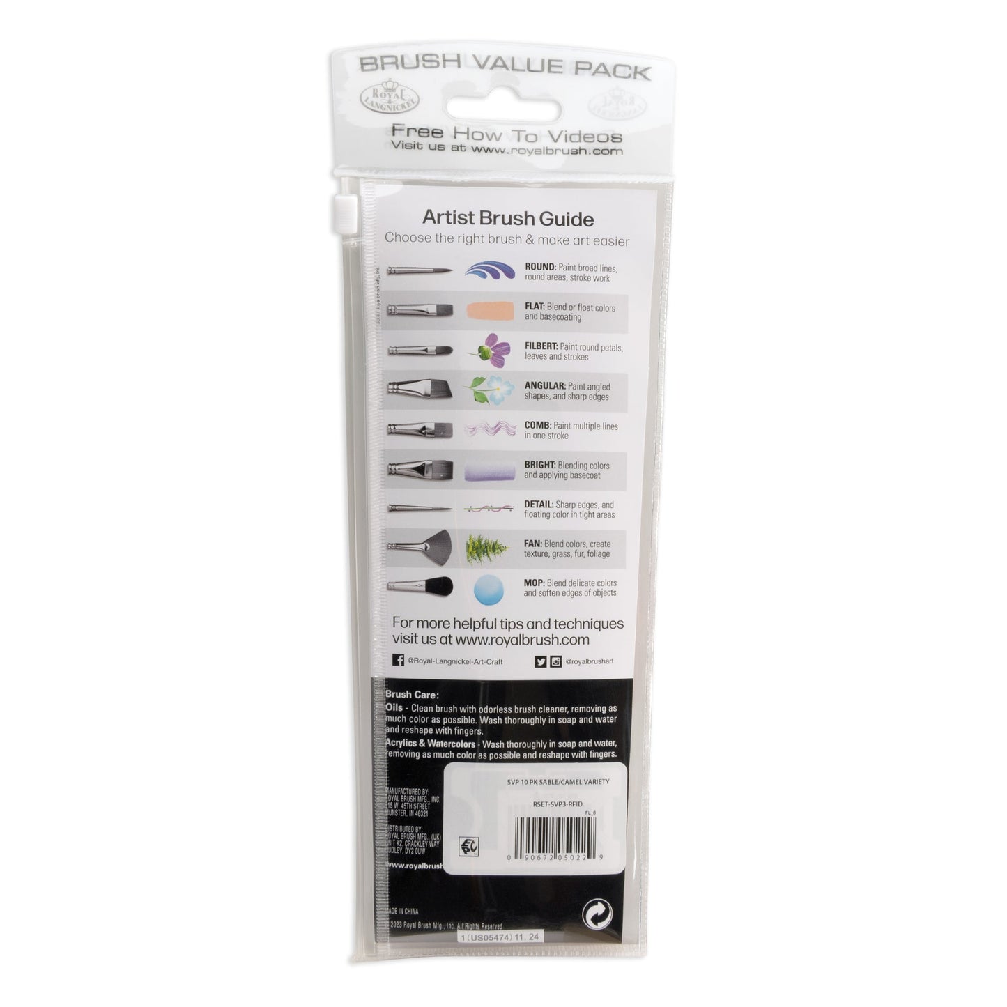 SVP3-SIA | Camel Hair 10pc Variety Watercolor Brush Value Pack
