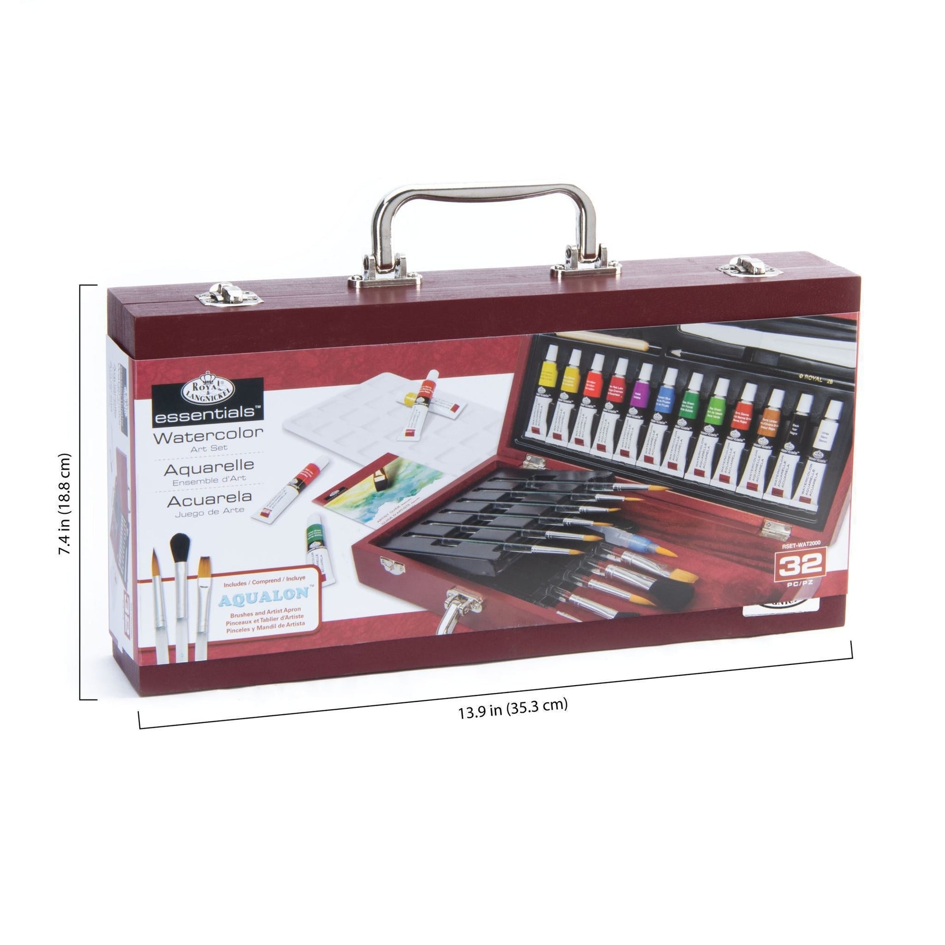 RSET-WAT2000 - Essentials™ 32pc Watercolor Painting Travel Art Set infographic 1