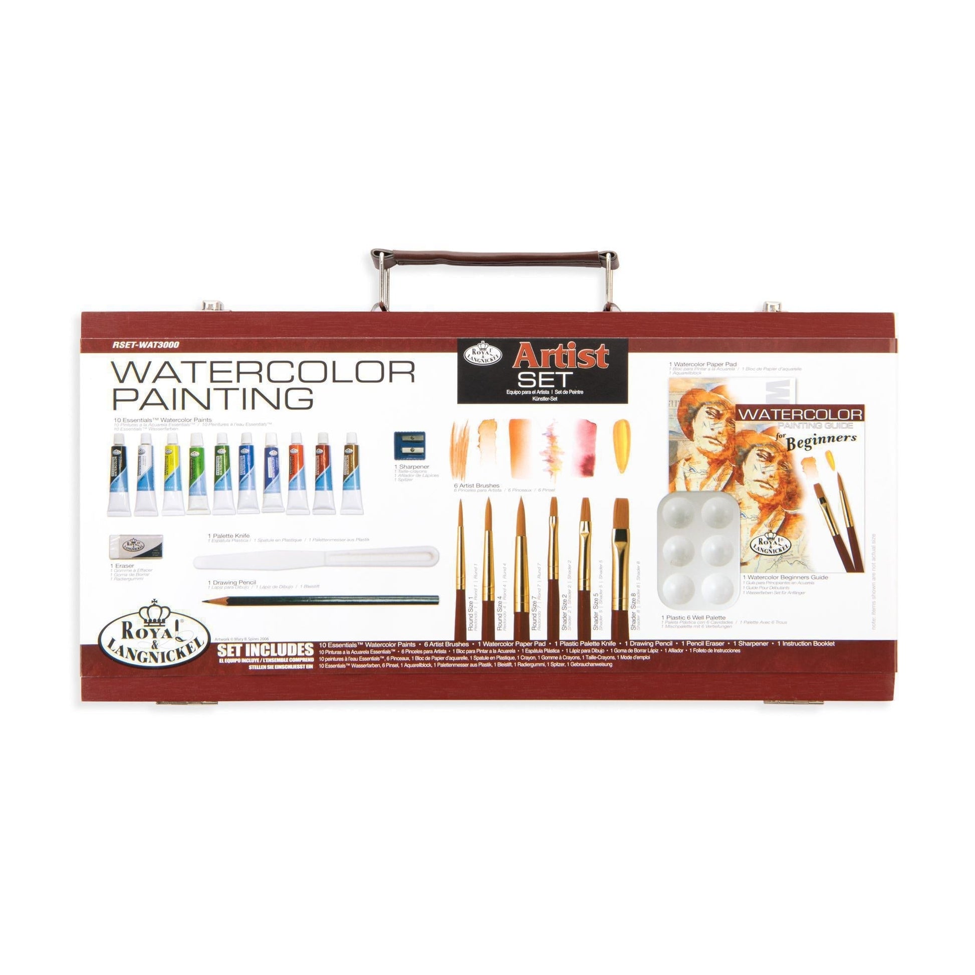 RSET-WAT3000 - Essentials™ 24pc Watercolor Painting Travel Art Set packaging back