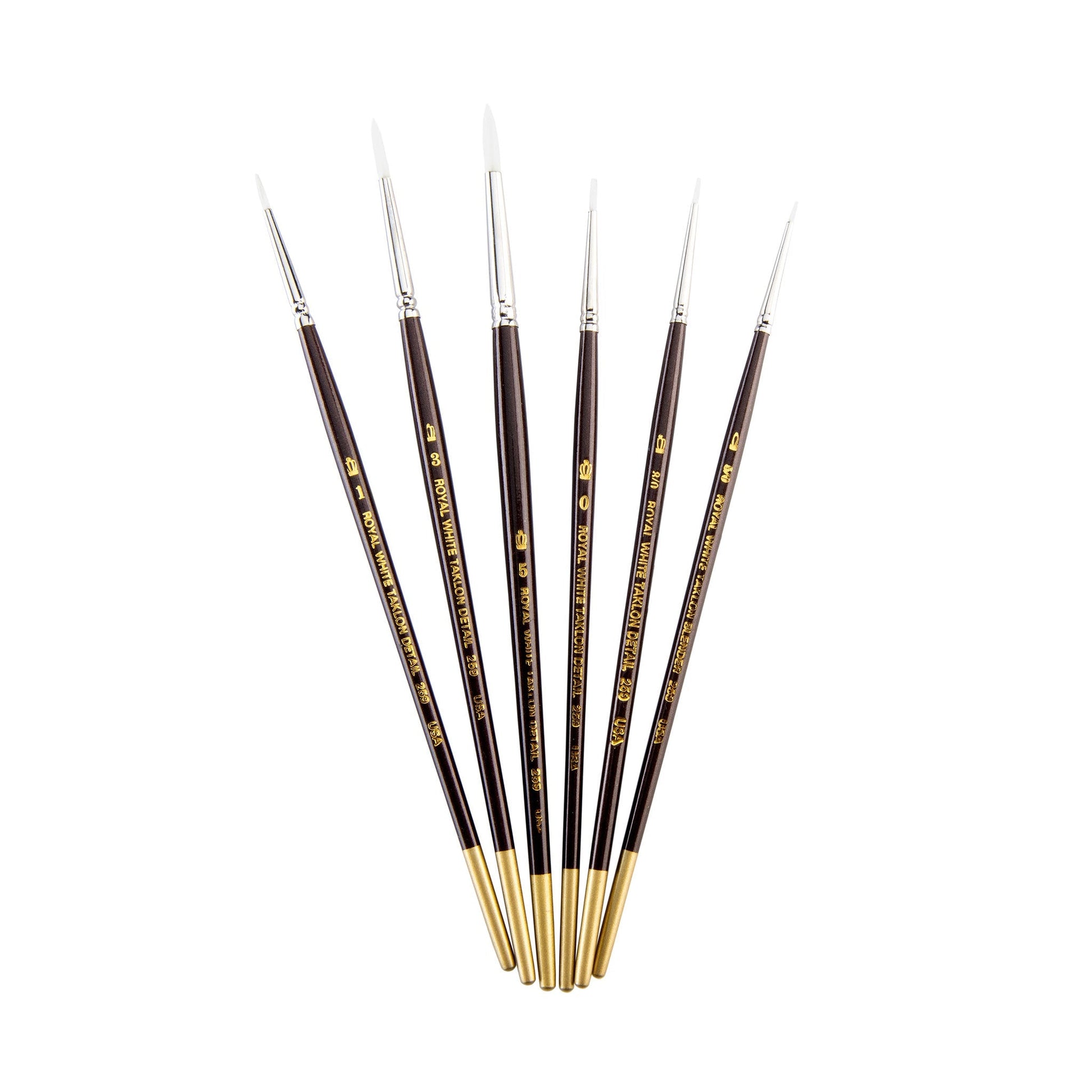 RSET-WDETAIL - White Taklon™ 6pc Detail Brush Set glam 3