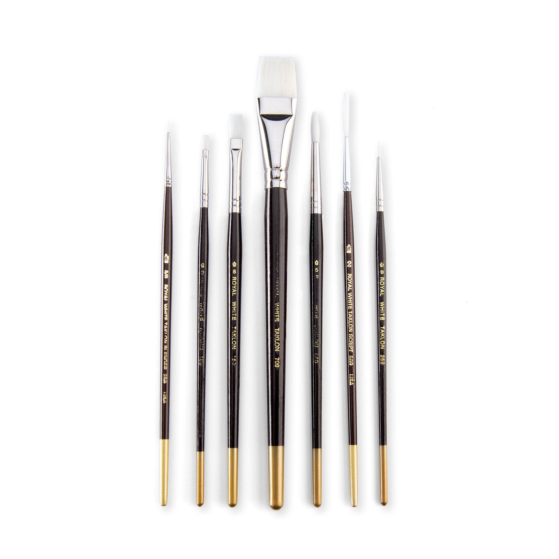 RSET-WTK7 - White Taklon™ 7pc Deluxe Brush Set 