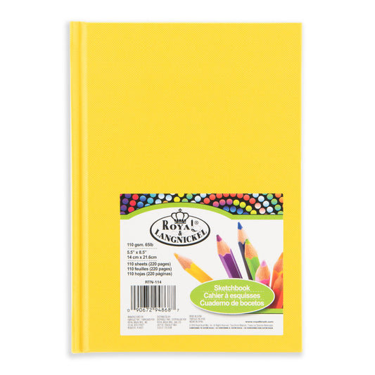 RTN-114 - Hardbound Sketchbook - 8.5" x 5.75" - Yellow