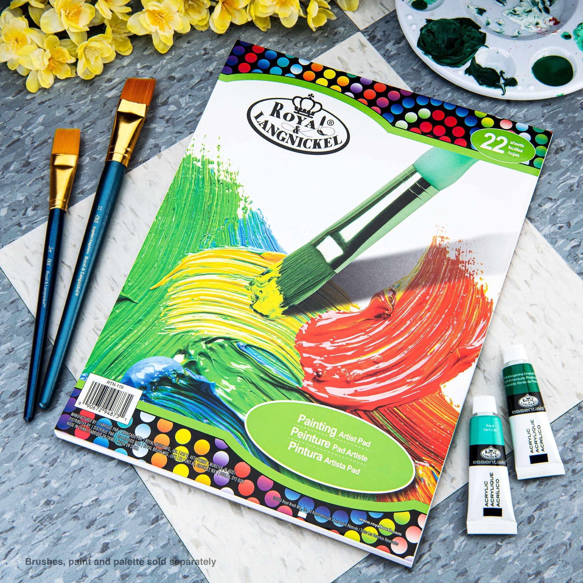 Royal & Langnickel Kit Per Acquerelli: Blocco Carta 30,5x22,9 Cm, 12 Tubetti Di Colore E 2 Pennelli