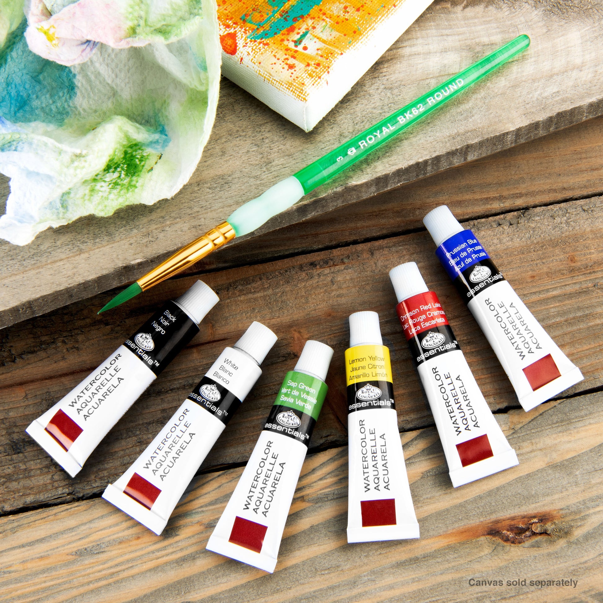 RTN-145 - Watercolor 6 ml Paint with Brush - 7pc glam