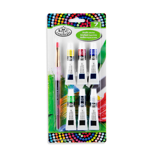 RTN-146 - Acrylic 6 ml Paint with Brush - 7pc packaging front