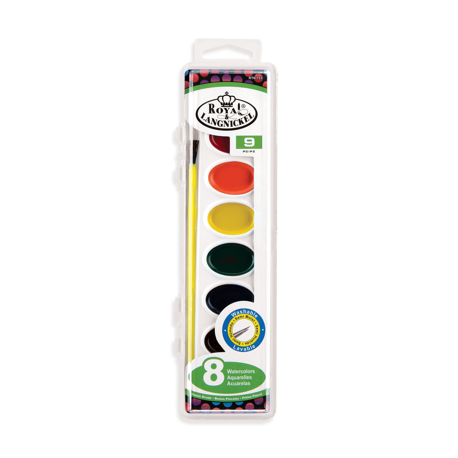 RTN-151 - Watercolor 8 Color with Brush - 10pc packaging front