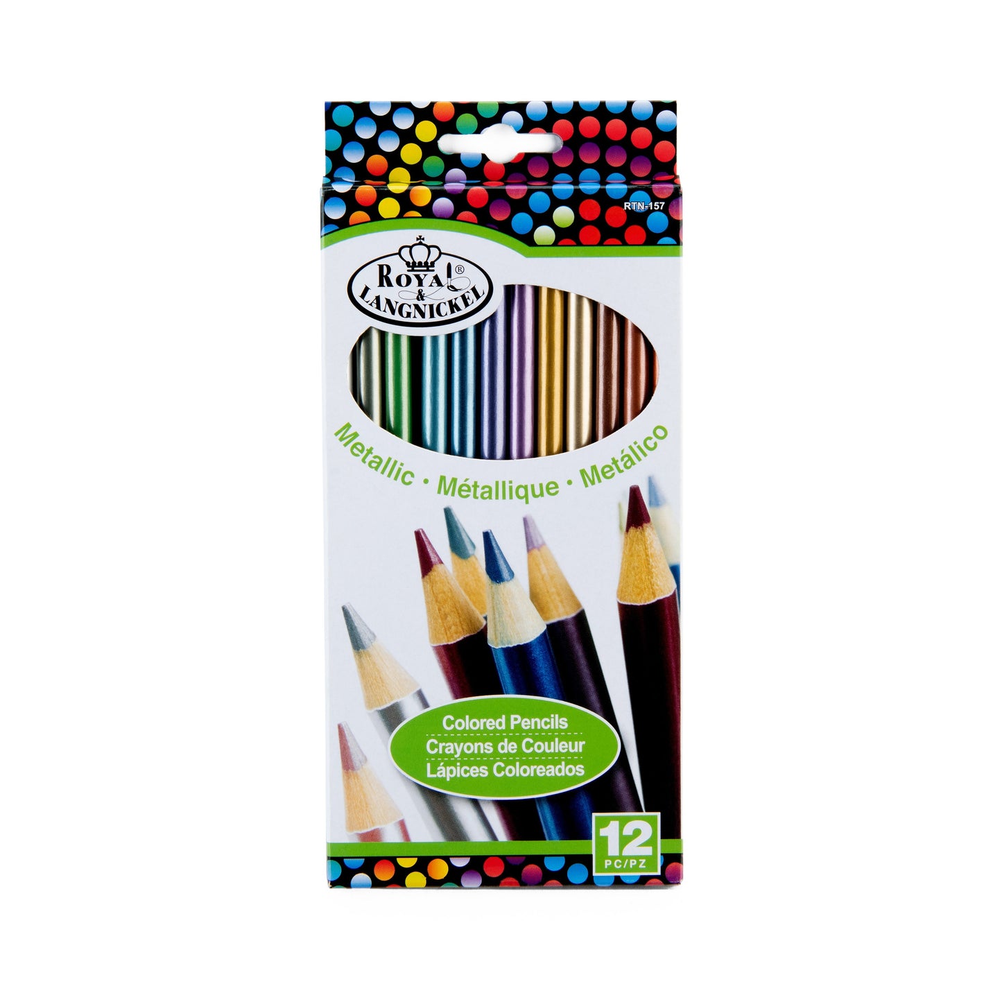 RTN-157 - Metallic Colored Pencils - 12pc packaging front