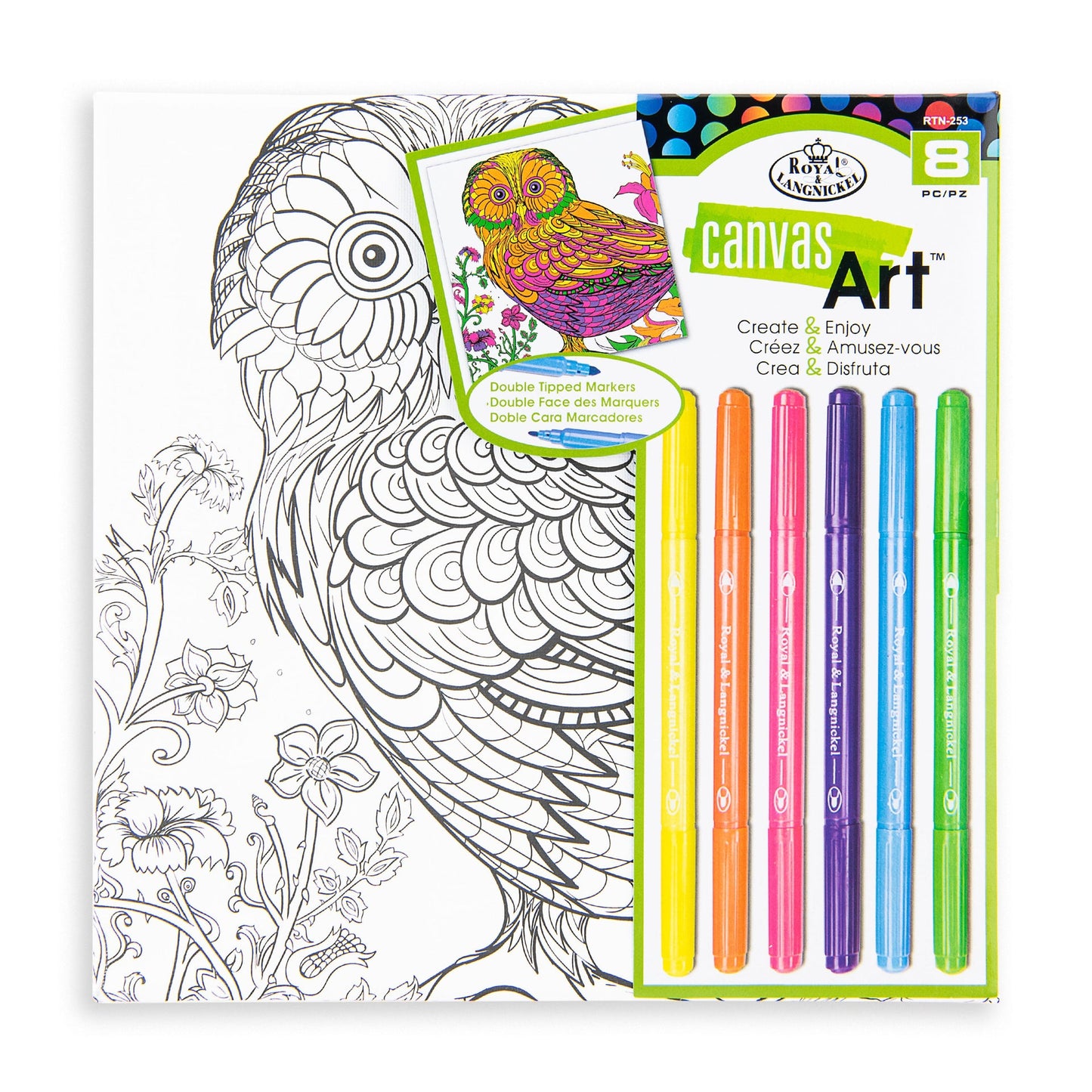 RTN-253 - Canvas Art™ 8pc Marker Art Set packaging front