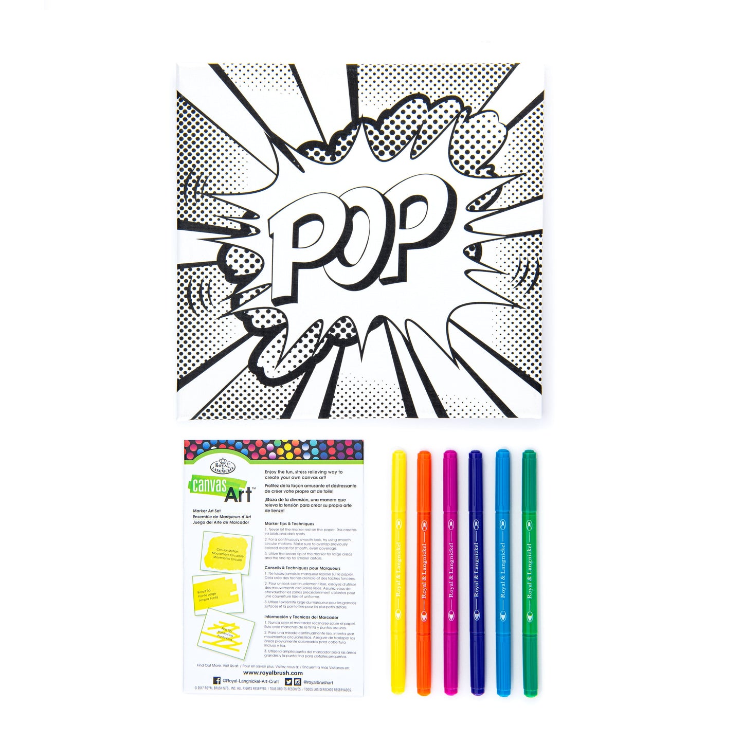 RTN-267 - Canvas Art™ 8pc Double-Tipped Markers "Pop" Art Set