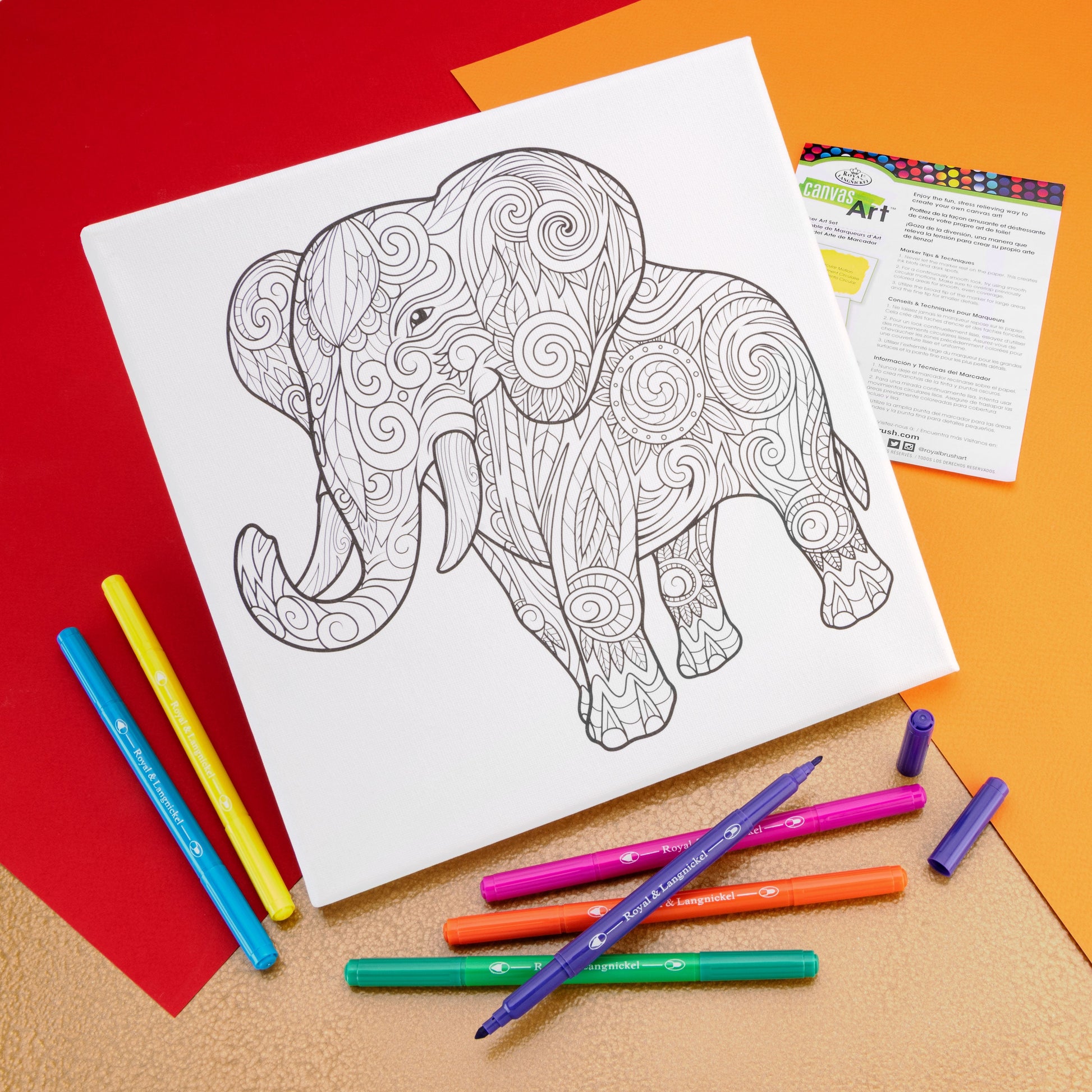 RTN-274 - Canvas Art™ Markers Elephant glam