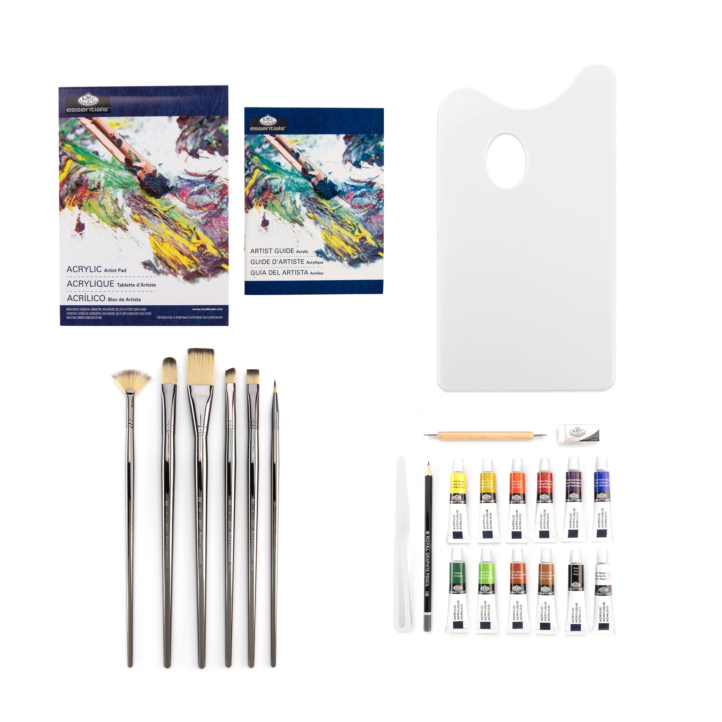 RZEN-ACR5301 | Essentials™ 26pc Acrylic Paint Zen Brush Travel Art Set