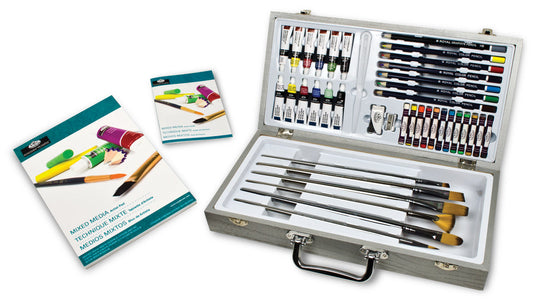 RZEN-MML4301 | Essentials™ 50pc Mixed Media Long Handle Zen Brush Travel Art Set