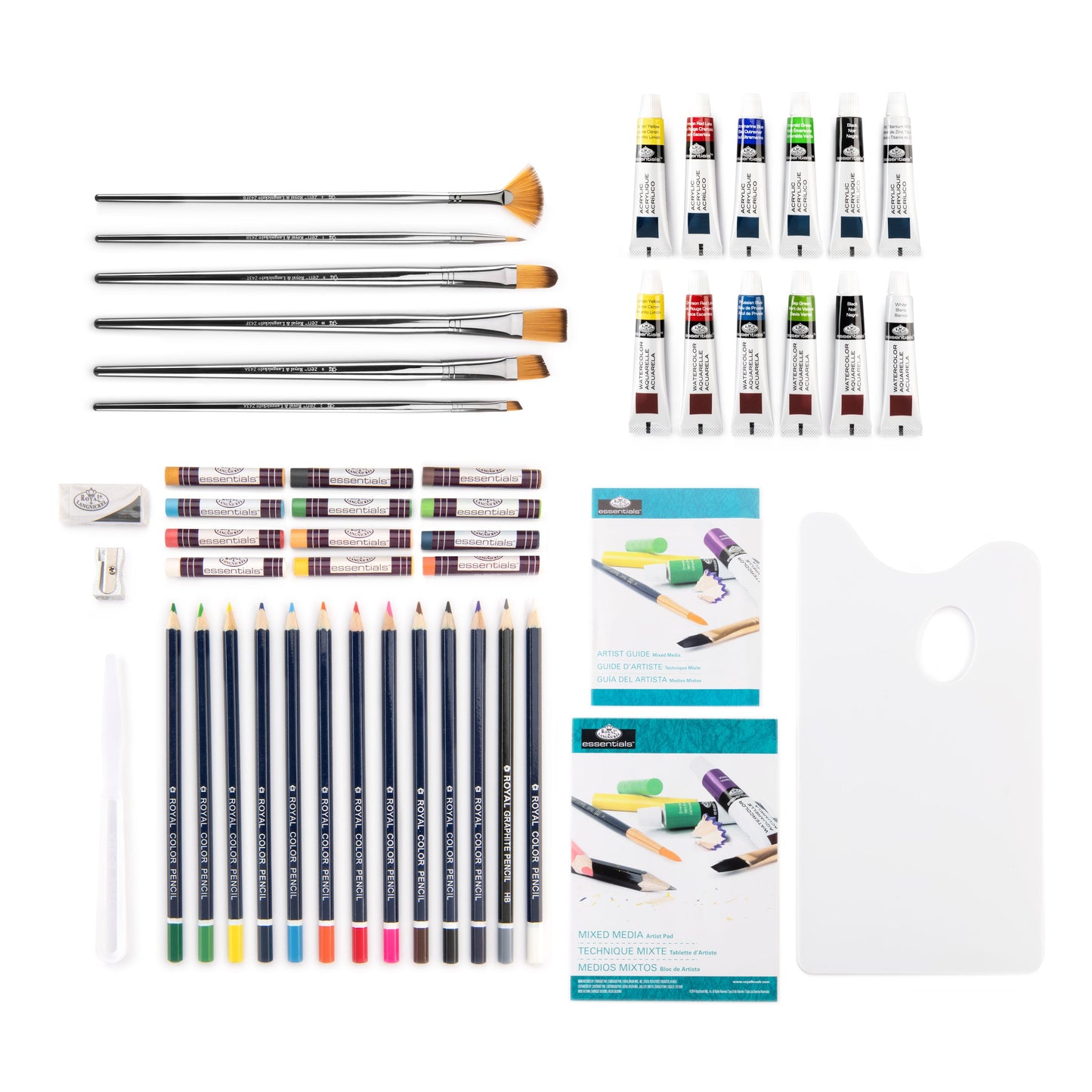 RZEN-MML4301 | Essentials™ 50pc Mixed Media Long Handle Zen Brush Travel Art Set