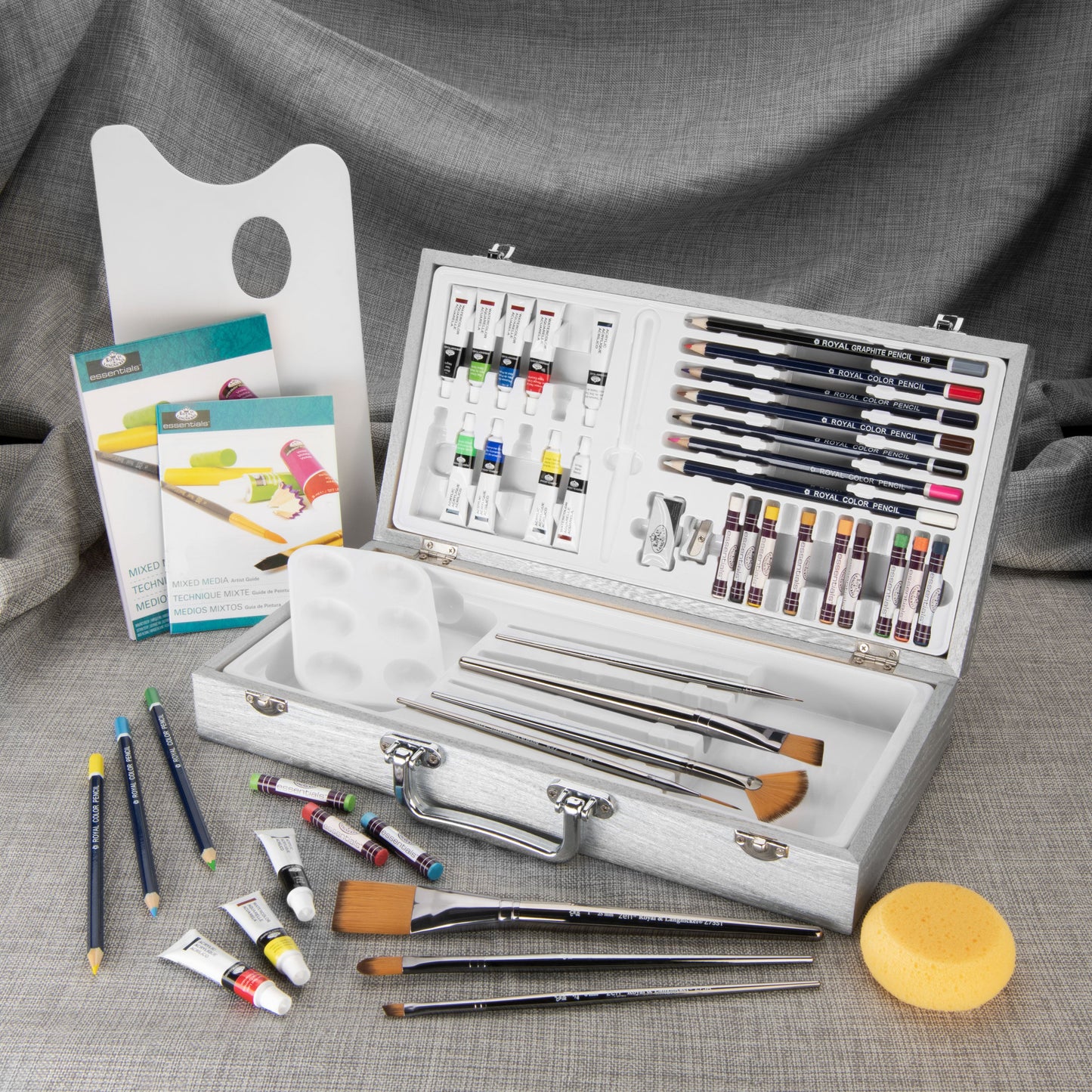 RZEN-MMS7301 | Essentials™ 53pc Mixed Media Standard Handle Zen Brush Travel Art Set