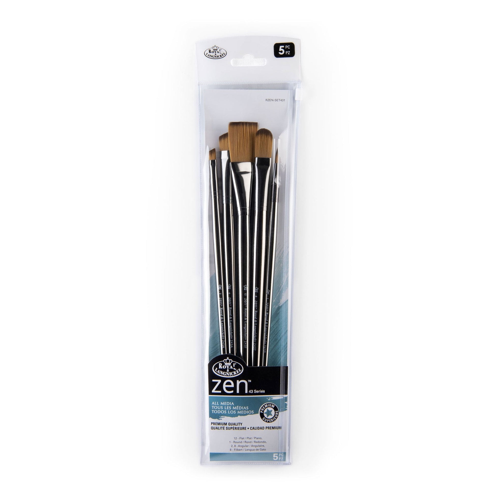 RZEN-SET431 - zen™ 43 Series 5pc Long Handle Variety Brush Set packaging front