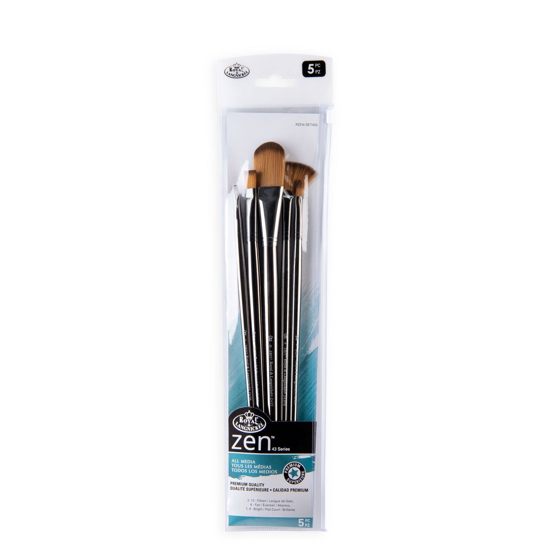 RZEN-SET432 - zen™ 43 Series 5pc Long Handle Variety Brush Set packaging front