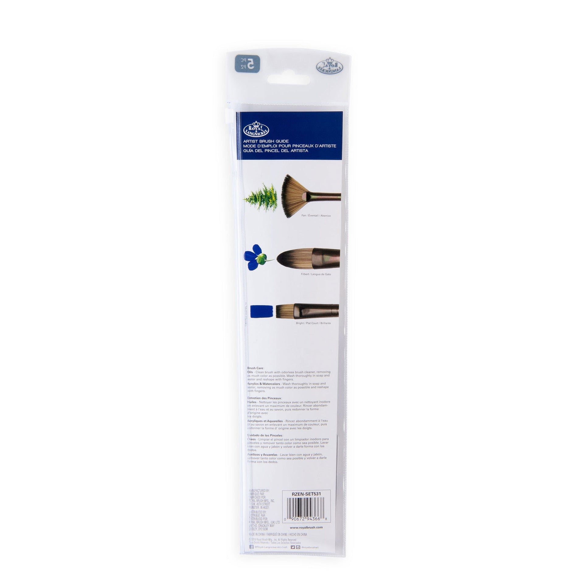 RZEN-SET531-ZP | zen™ 53 Series 5pc Long Handle Variety Brush Set
