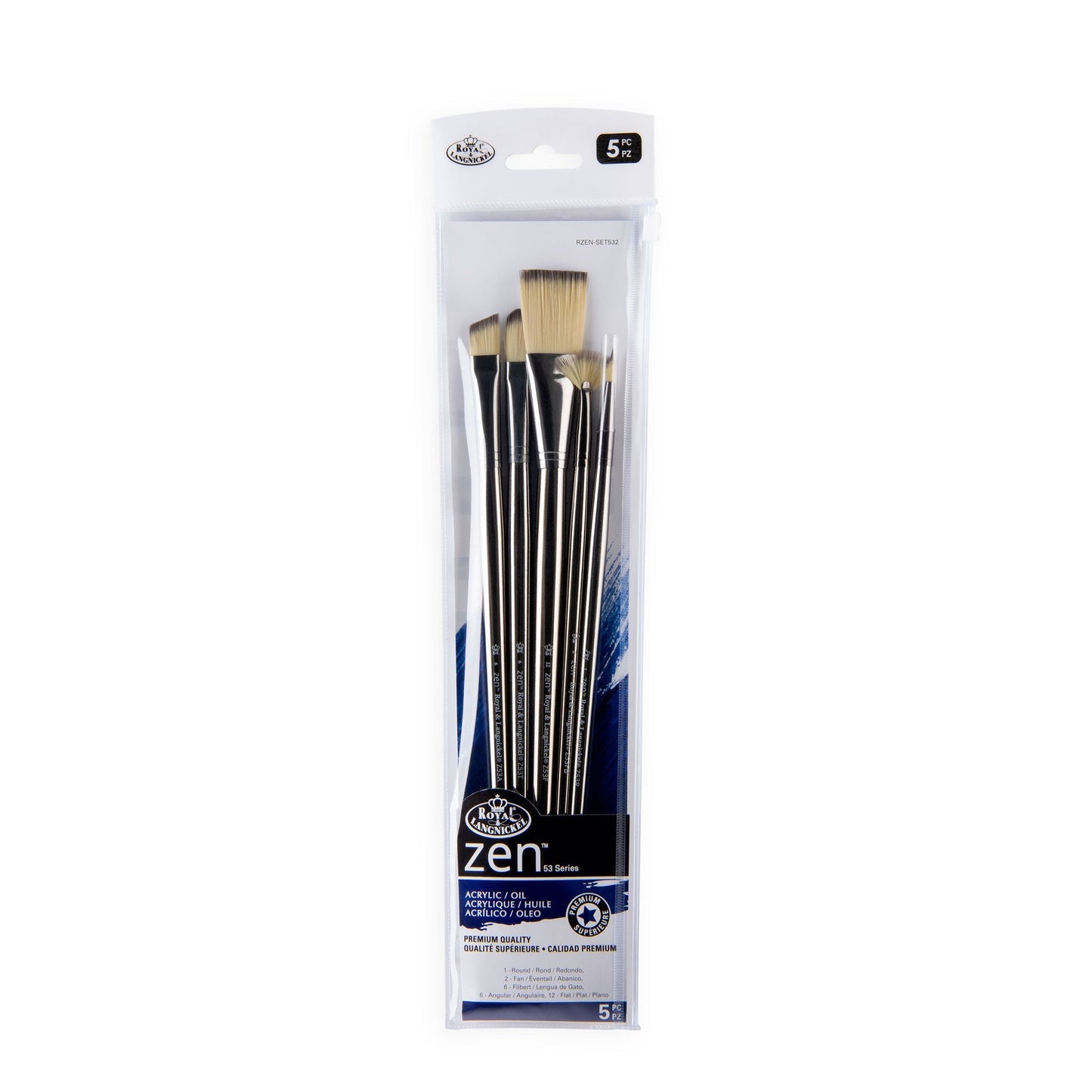 RZEN-SET532 - zen™ 53 Series 5pc Long Handle Variety Brush Set packaging front