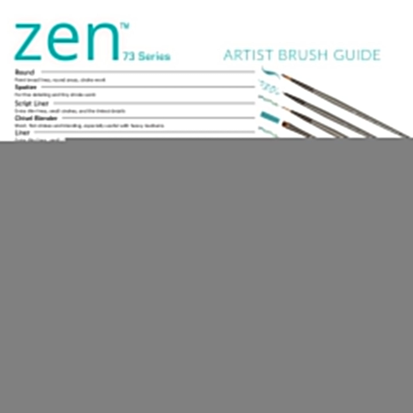 RZEN-SET737 - zen™ 73 Series 5pc Standard Handle Wisp Brush Set infographic 2