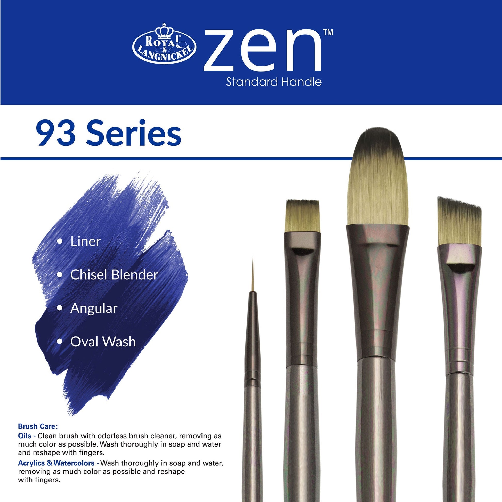 RZEN-SET931 - zen™ 93 Series 5pc Standard Handle Variety Brush Set infographic 1