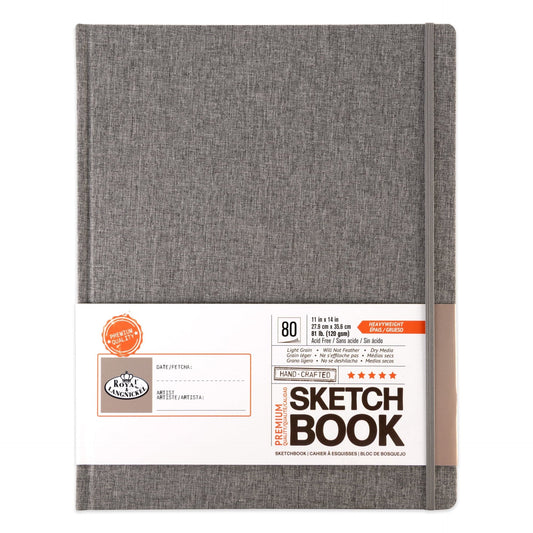 SKTGRY-1114 | 11" x 14" Gray Fabric Hardbound Sketchbook