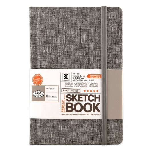 SKTGRY-46 | 4" x 6" Gray Fabric Hardbound Sketchbook