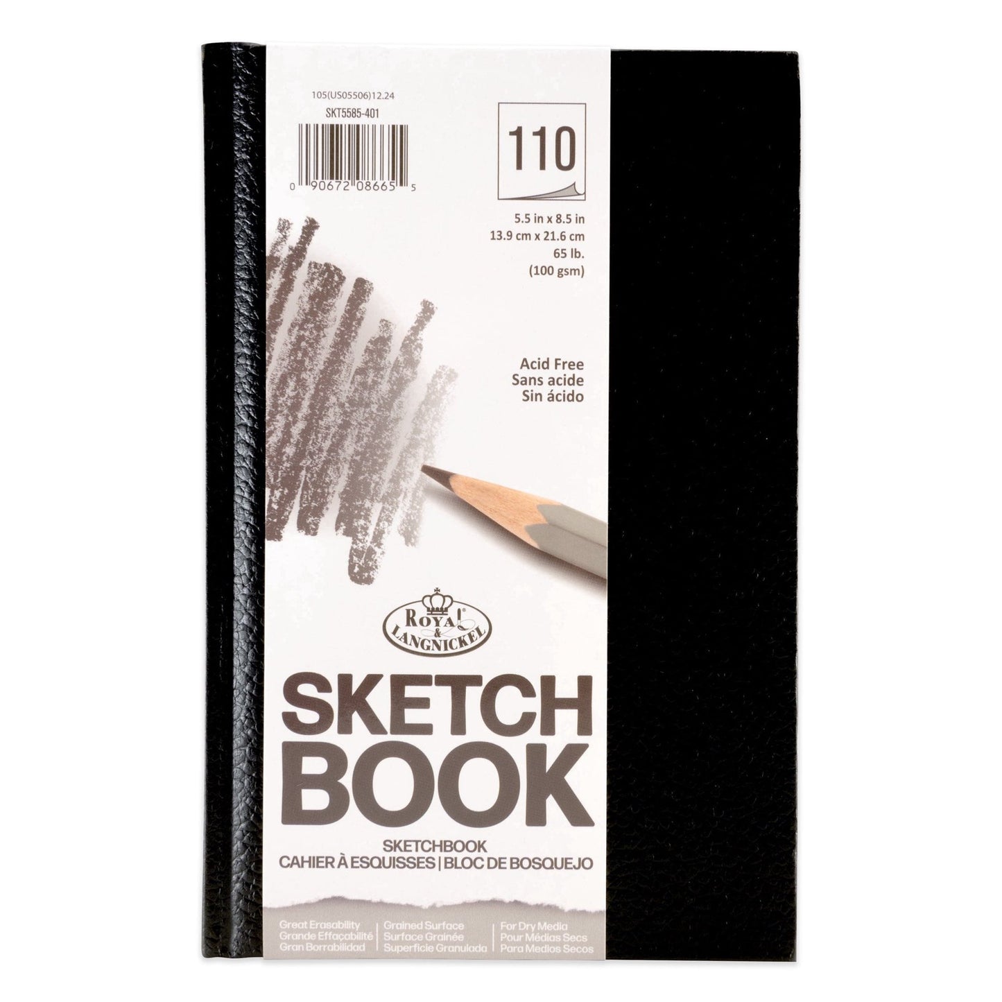 SKT5585-401 | 5.5" x 8.5" Black Sketchbook