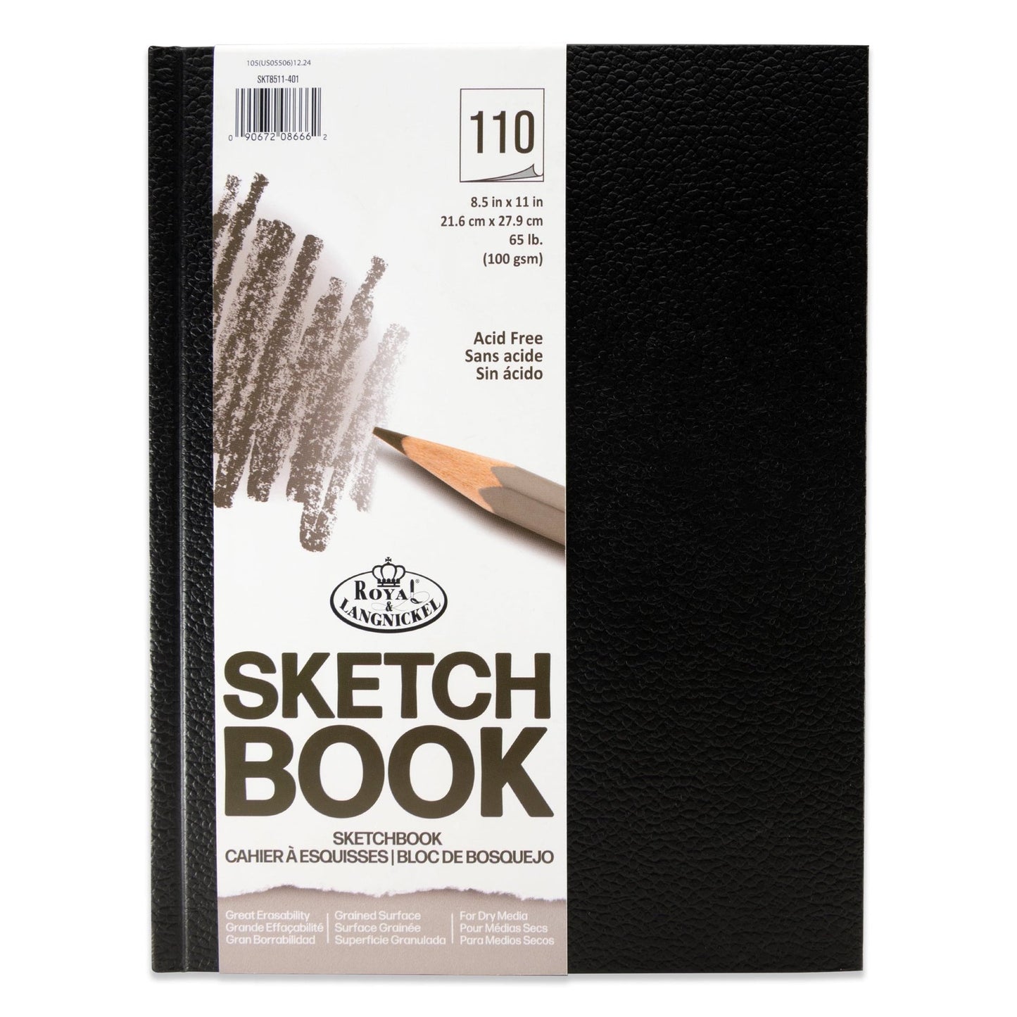 SKT8511-401 | 8.5" x 11" Black Sketchbook