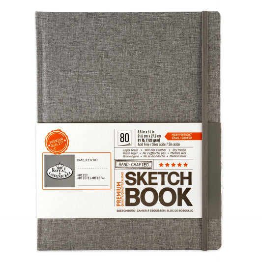 SKTGRY-811 | 8.5" x 11" Gray Fabric Hardbound Sketchbook