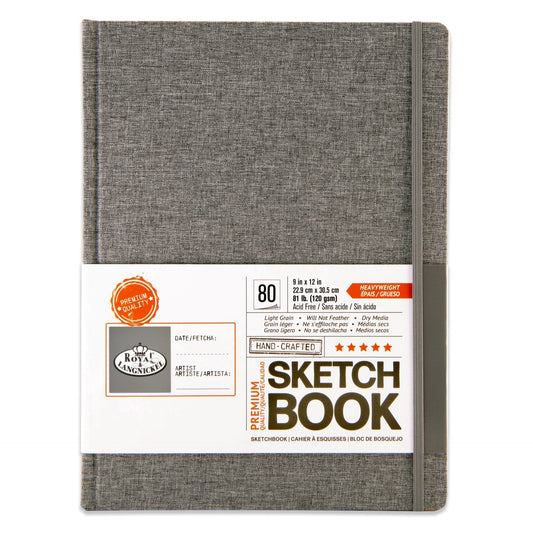 SKTGRY-912 | 9" x 12" Gray Fabric Hardbound Sketchbook