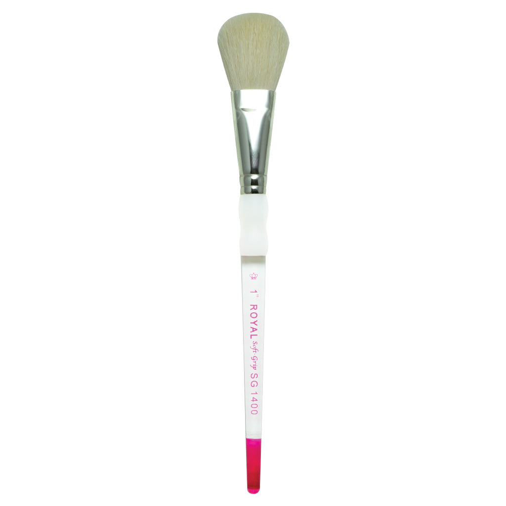SG1400-1" - Soft-Grip™ White Bristle Standard Handle Mop Brush - 1"