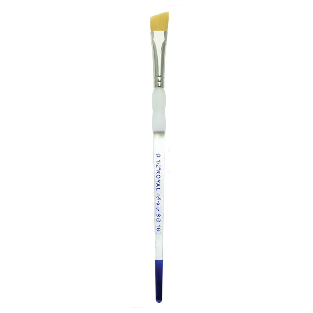 SG160-1/2" - Soft-Grip™ Golden Taklon Standard Handle Angular Brush Size 1/2"