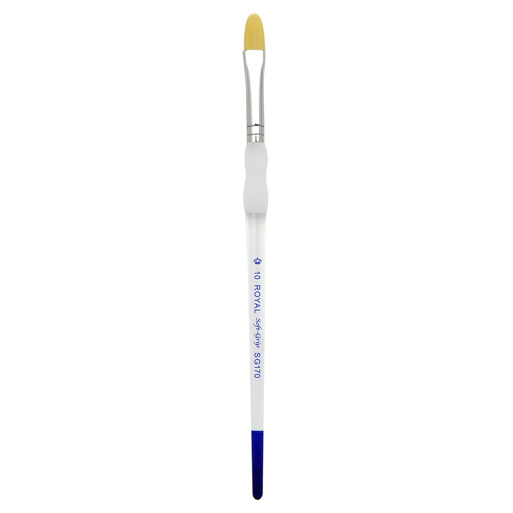 SG170-10 - Soft-Grip™ Golden Taklon Standard Handle Filbert Brush Size 10