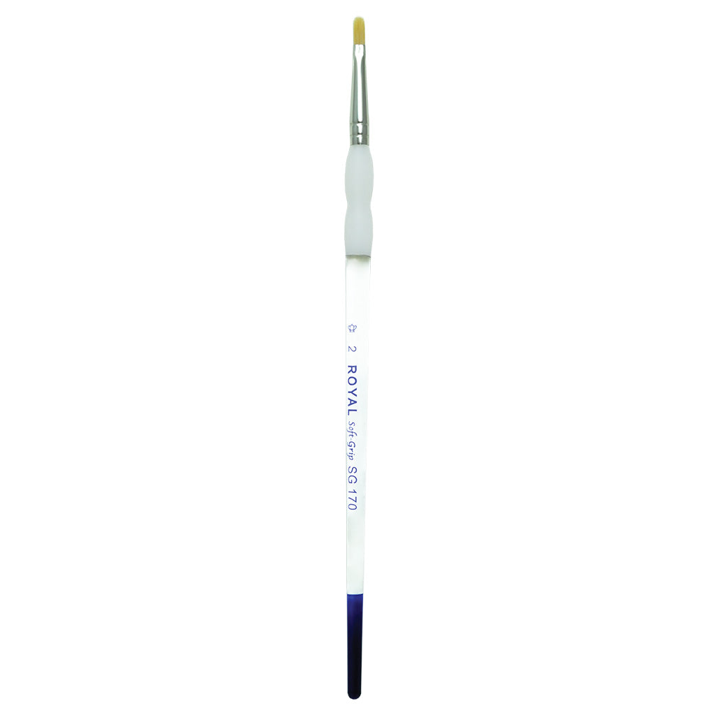 SG170-2 - Soft-Grip™ Golden Taklon Standard Handle Filbert Brush Size 2