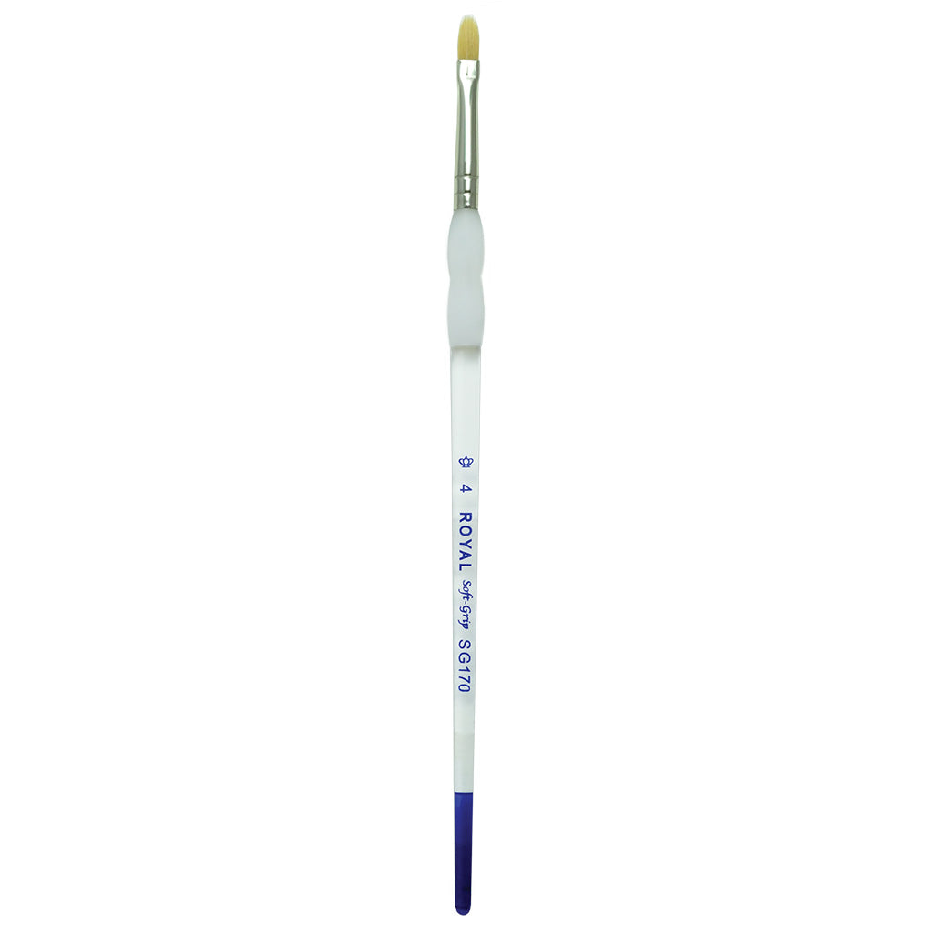 SG170-4 - Soft-Grip™ Golden Taklon Standard Handle Filbert Brush Size 4