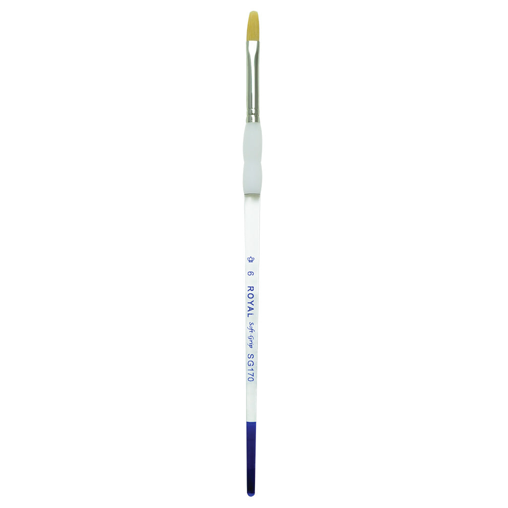 SG170-6 - Soft-Grip™ Golden Taklon Standard Handle Filbert Brush Size 6