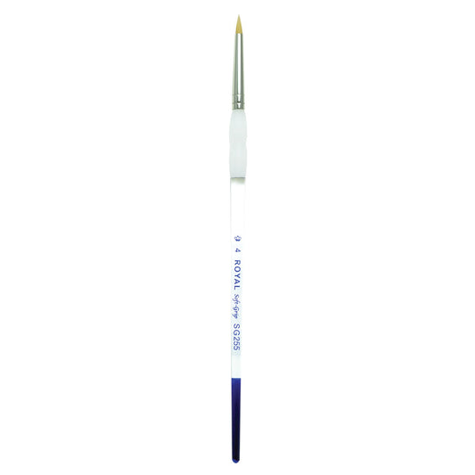 SG255-4 - Soft-Grip™ Golden Taklon Standard Handle Short Round Brush Size 4