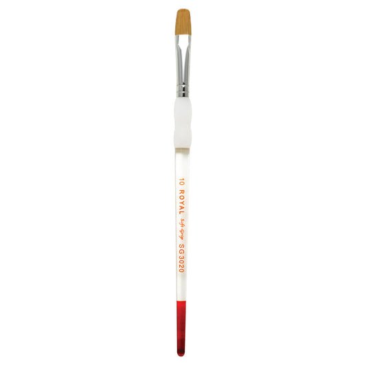 SG3020-10 - Soft-Grip™ Golden Taklon Standard Handle Filbert Brush Size 10