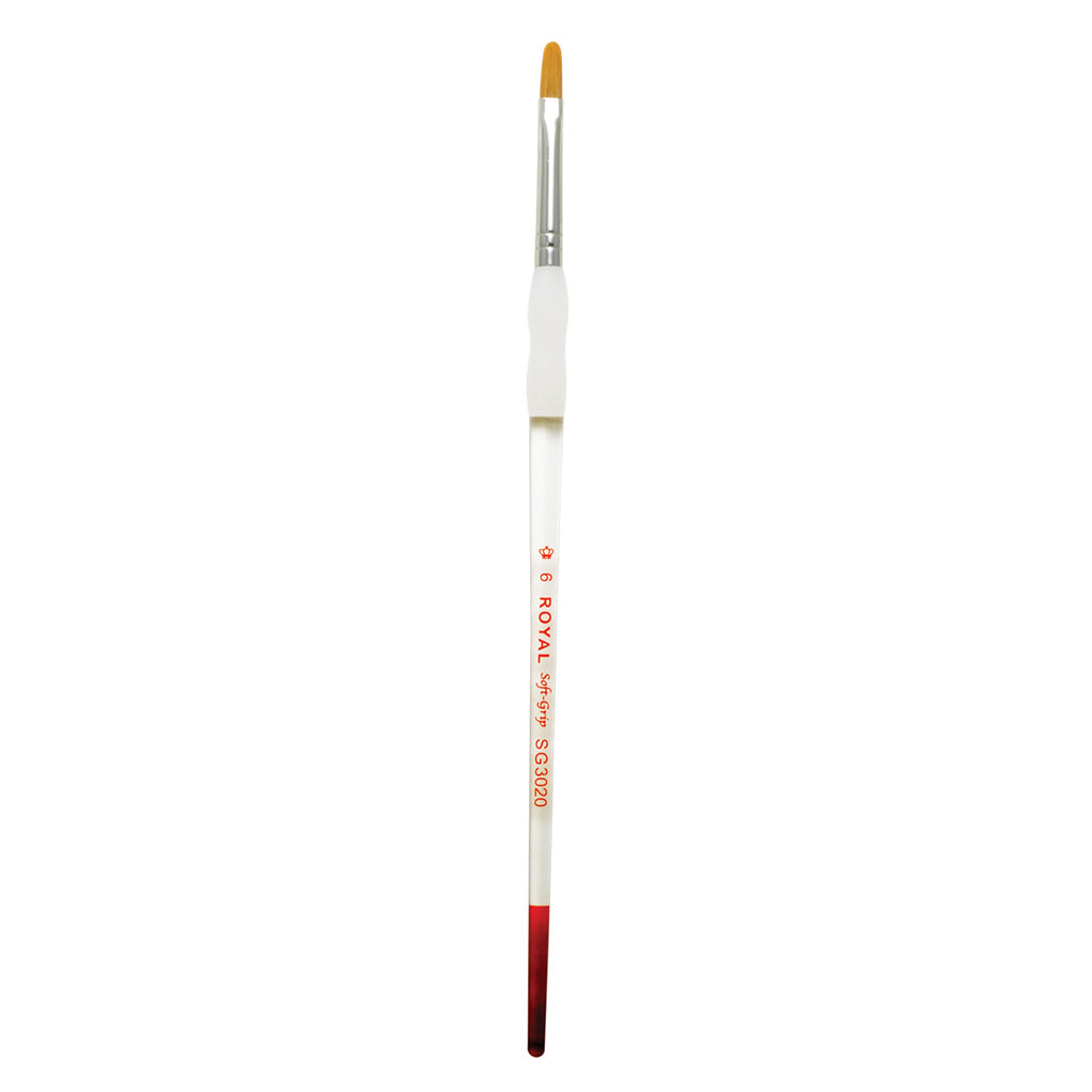 SG3020-6 - Soft-Grip™ Golden Taklon Standard Handle Filbert Brush Size 6