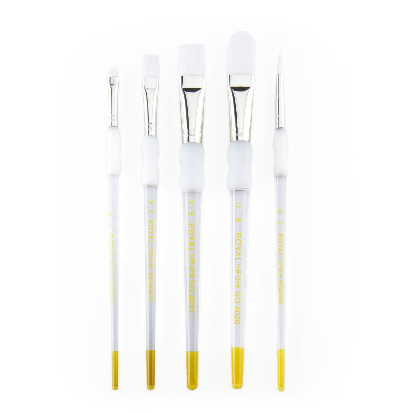 SG305 - Soft-Grip™ 5pc White Taklon Variety Brush Set